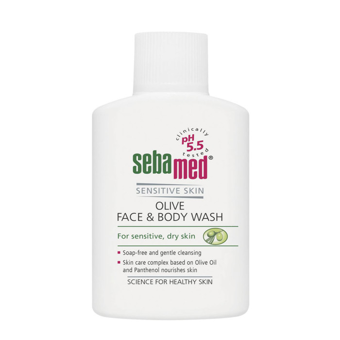 фото Sebamed гель для лица очищающий оливковый sensitive skin olive face&body wash 200 мл