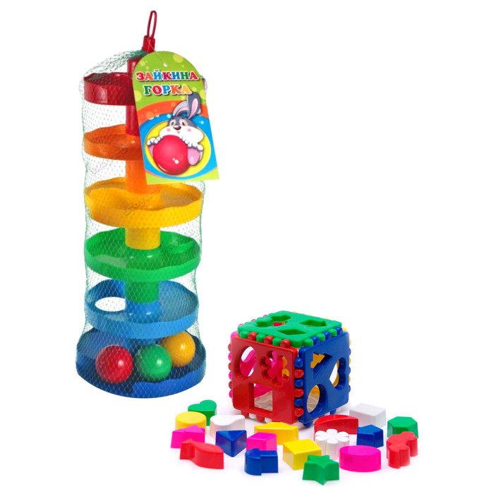фото Развивающая игрушка тебе-игрушка набор игра зайкина горка №1+игрушка кубик логический большой
