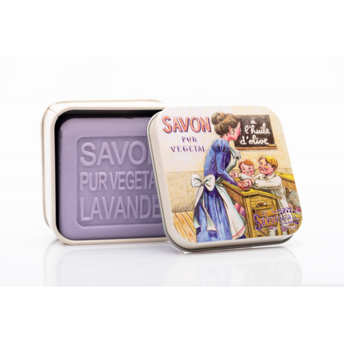 

La Savonnerie de Nyons Мыло с лавандой в металлической коробке Школа 100 г, Мыло с лавандой в металлической коробке Школа 100 г