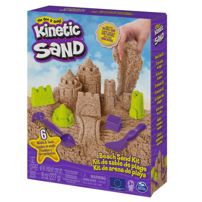 Кинетический песок Kinetic Sand Набор для лепки Замок из пляжного песка