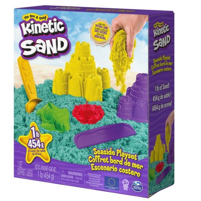 Кинетический песок Kinetic Sand Набор для лепки разноцветный замок с формочками