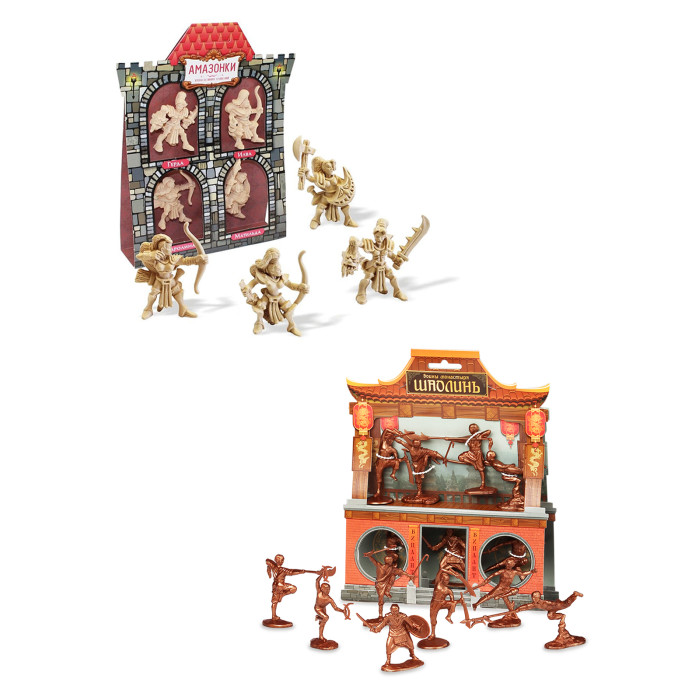 Игровые фигурки Тебе-Игрушка Игровой набор солдатиков: Амазонки + Воины монастыря Шаолинь