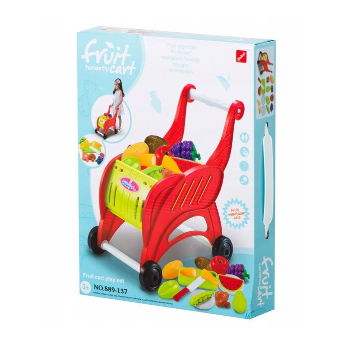 Ролевые игры BeiBe Toys Игровой набор Супермаркет Тележка с продуктами (14 аксессуаров)