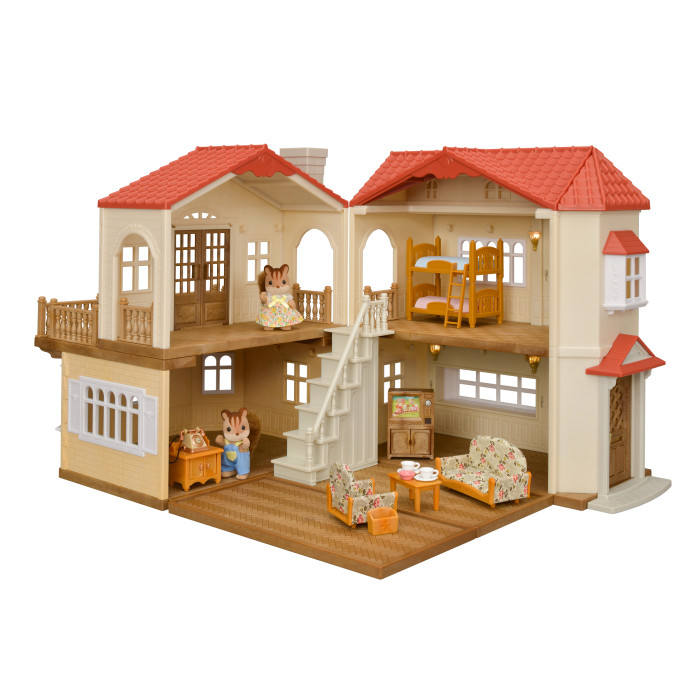 Купить Кукольные домики и мебель, Sylvanian Families Набор Большой дом со светом с Бельчатами