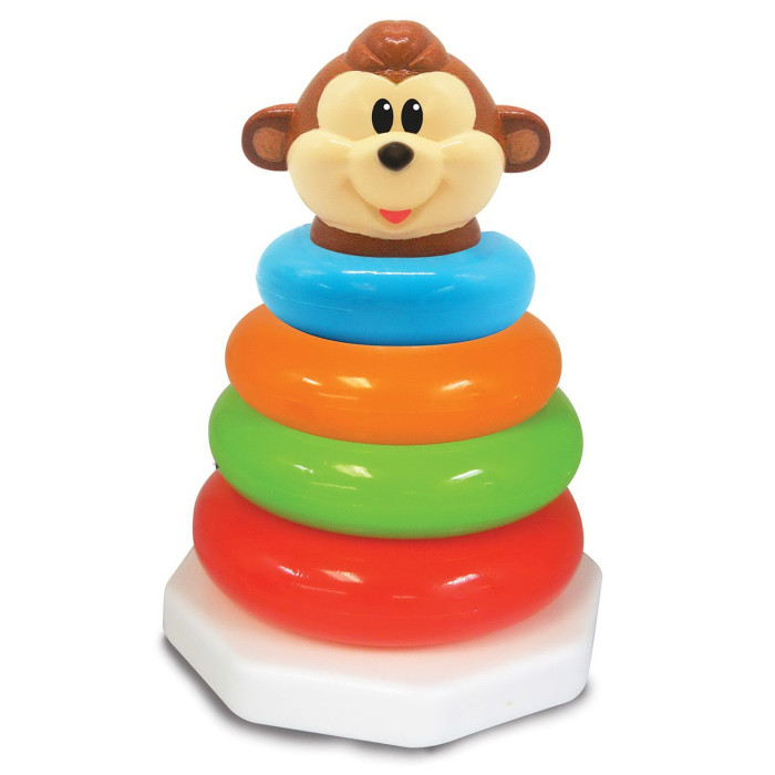 фото Развивающая игрушка kiddieland пирамида-неваляшка обезьяна