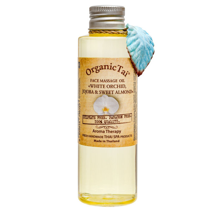 OrganicTai Массажное масло для лица белая орхидея жожоба и сладкий миндаль 120 мл