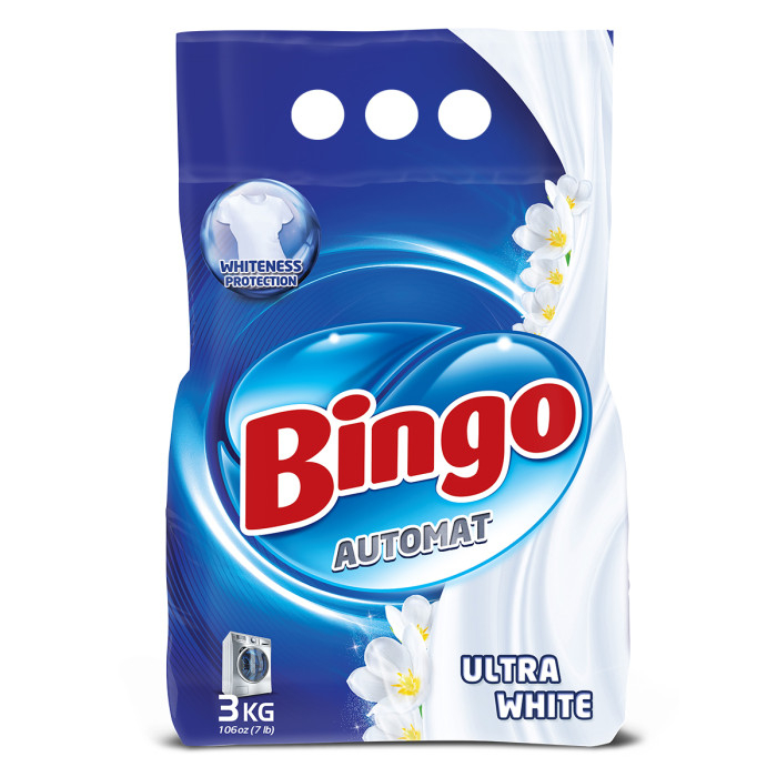 фото Bingo стиральный порошок автомат ultra white 3 кг