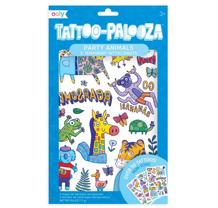 Ooly Переводные татуировки Вечеринка животных