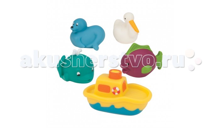 

Battat Игрушки для ванны Морские животные, Игрушки для ванны Морские животные