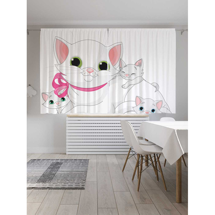 

JoyArty Классические шторы Заботливая кошечка серия Oxford DeLux 2 полотна 145x180 см, Классические шторы Заботливая кошечка серия Oxford DeLux 2 полотна 145x180 см