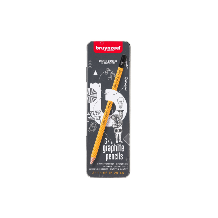 Bruynzeel Набор чернографитных карандашей Burotek Graphite 6 типов жесткости в пенале