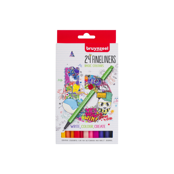 Bruynzeel Набор капиллярных ручек Teen (линер 0.4 мм) 24 цвета в картонной упаковке