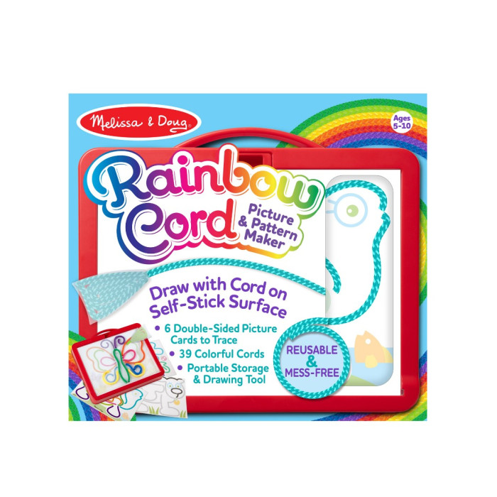 

Melissa & Doug Набор радужных шнурков для создания картины, Набор радужных шнурков для создания картины