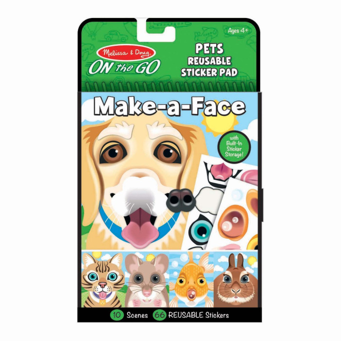 

Melissa & Doug Набор стикеров Создай мордочку Домашние животные, Набор стикеров Создай мордочку Домашние животные