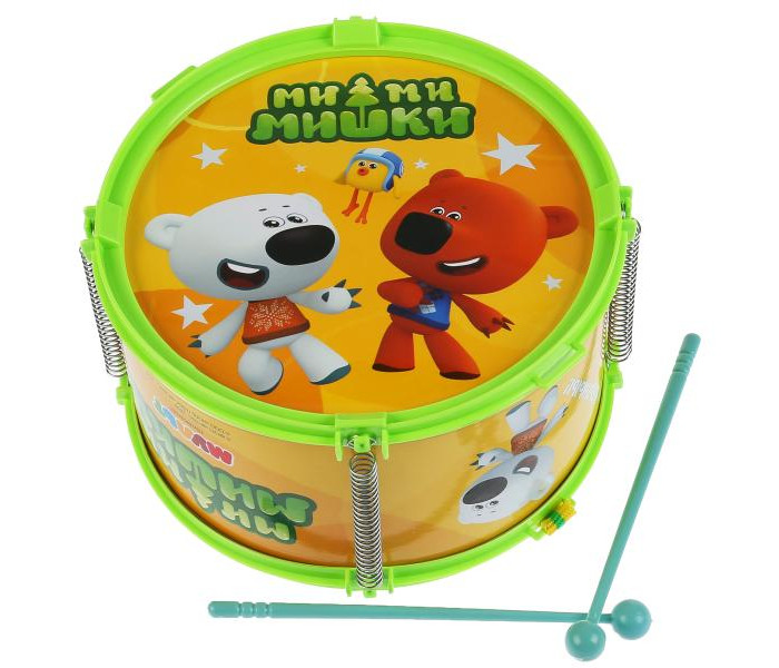 фото Музыкальный инструмент играем вместе детский барабан ми-ми-мишки
