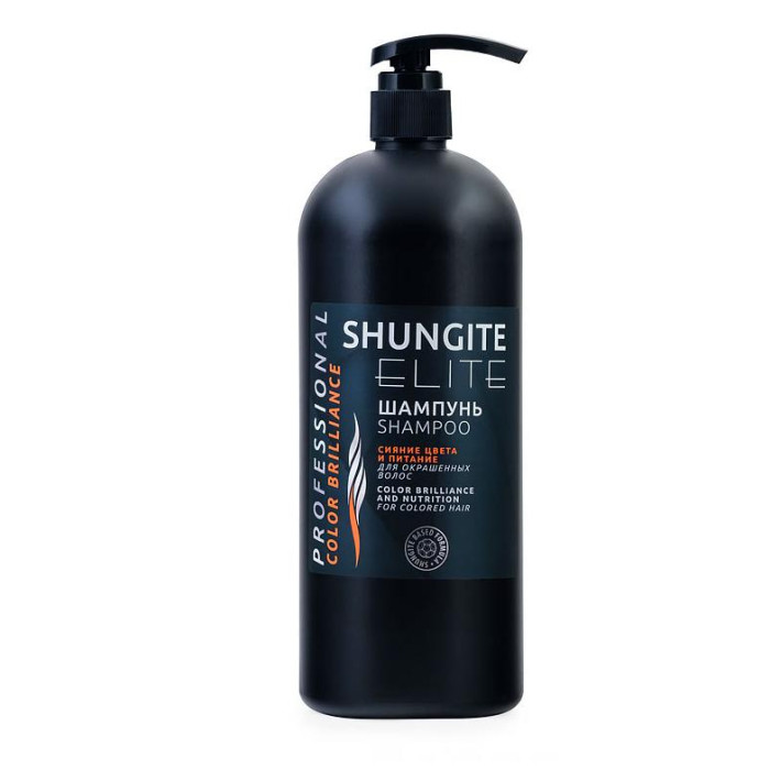 фото Shungite профессиональный шампунь сияние цвета и питание elite для окрашенных волос 1000 мл