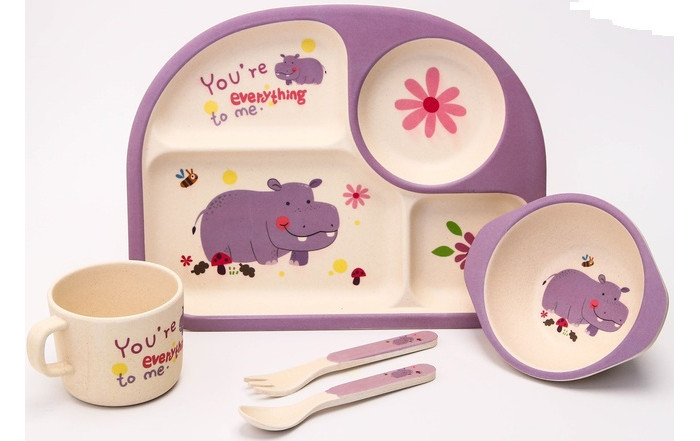 

Крошка Я Набор бамбуковой посуды Бегемотик (5 предметов), Набор бамбуковой посуды Бегемотик (5 предметов)