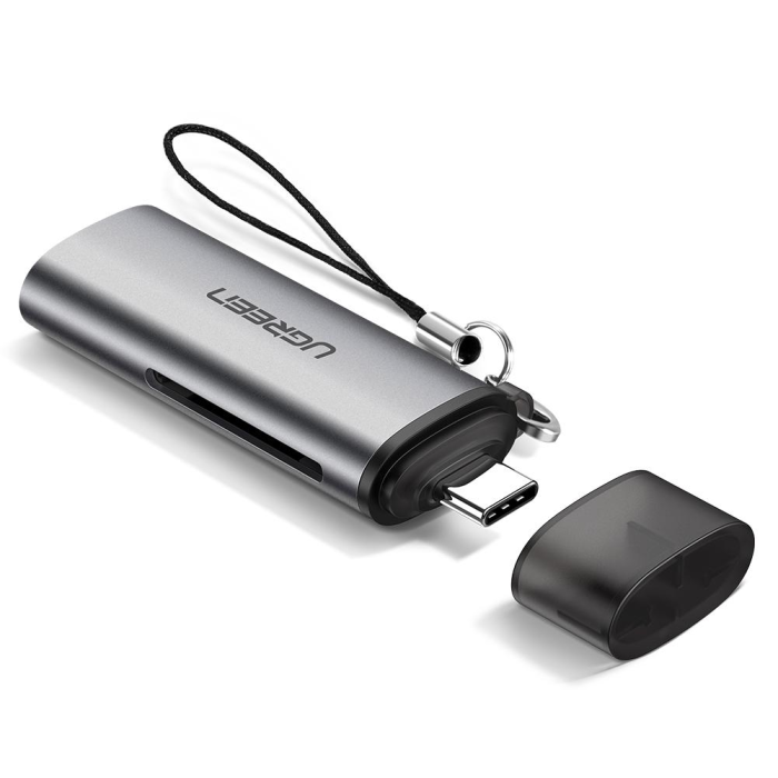 

Ugreen Кардридер USB-C 3.1 для карт памяти TF / SD 50704, Кардридер USB-C 3.1 для карт памяти TF / SD 50704