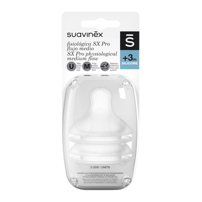 Соска Suavinex мягкая силиконовая средний поток от 3 мес.