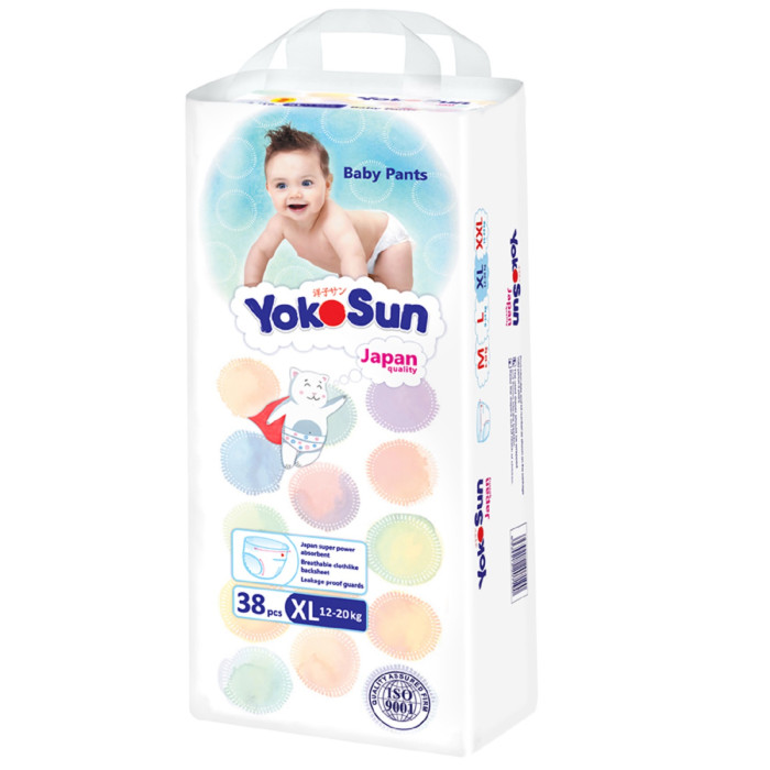 

Yokosun Подгузники-трусики XL (12-20 кг) 38 шт., Подгузники-трусики XL (12-20 кг) 38 шт.