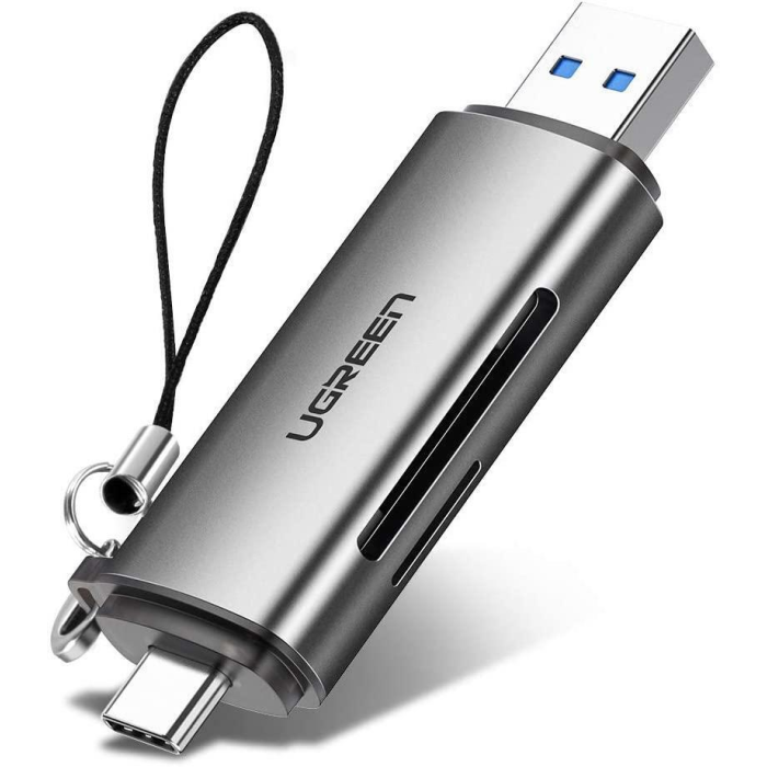  Ugreen Кардридер USB-C + USB-A 3.0 для карт памяти TF/SD 50706