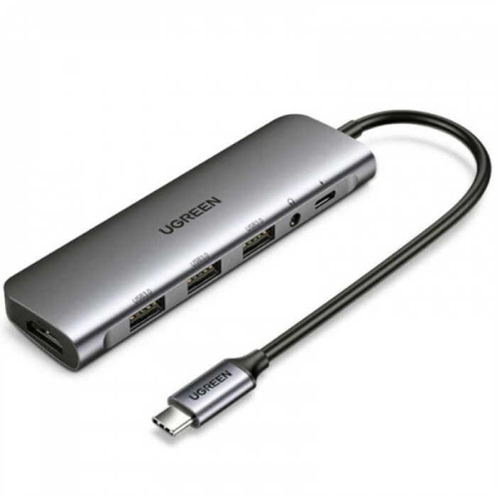 

Ugreen USB концентратор 6 в 1 (хаб), 3 x USB 3.0, HDMI, Jack 3,5 мм, PD 80132, USB концентратор 6 в 1 (хаб), 3 x USB 3.0, HDMI, Jack 3,5 мм, PD 80132