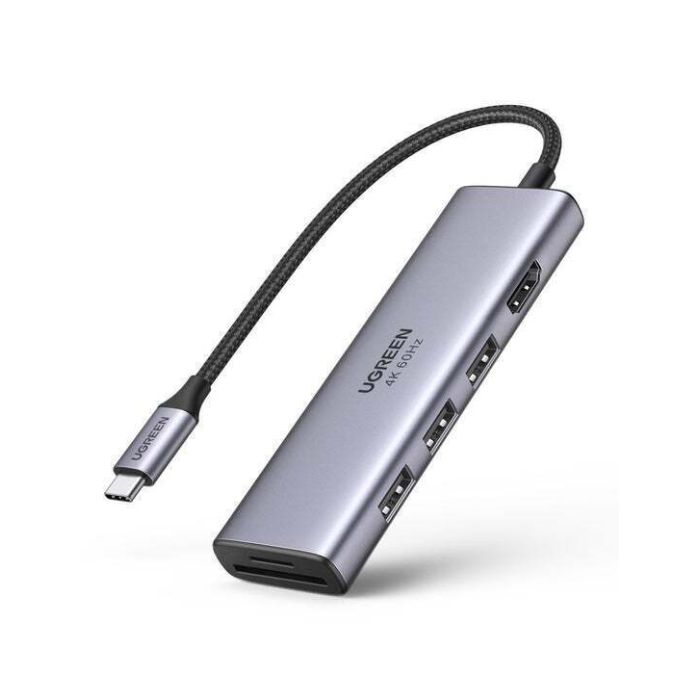 Ugreen USB концентратор Ugreen Premium 6 в 1 (хаб), USB 3.0, HDMI, TF/SD 60383