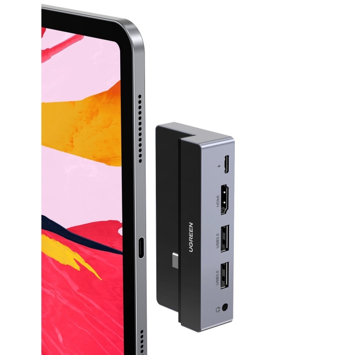 Ugreen USB концентратор для iPad Pro (хаб), 2 x USB 3.0, HDMI, 3,5 мм jack, PD 70688