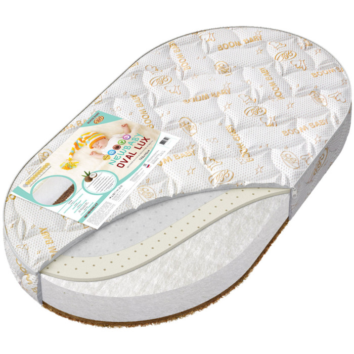 фото Матрас boombaby newbaby-oval lux 125x75x12