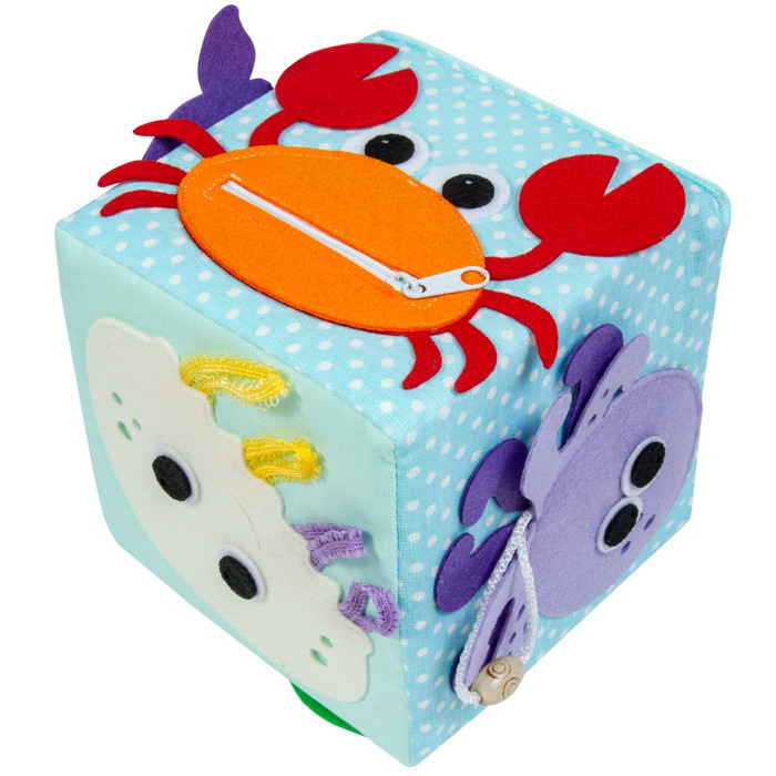 фото Развивающая игрушка uviton кубик сенсорный ocean 12x12 см