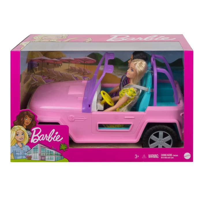 

Barbie Кукла Барби с подругой на машине джипе, Кукла Барби с подругой на машине джипе