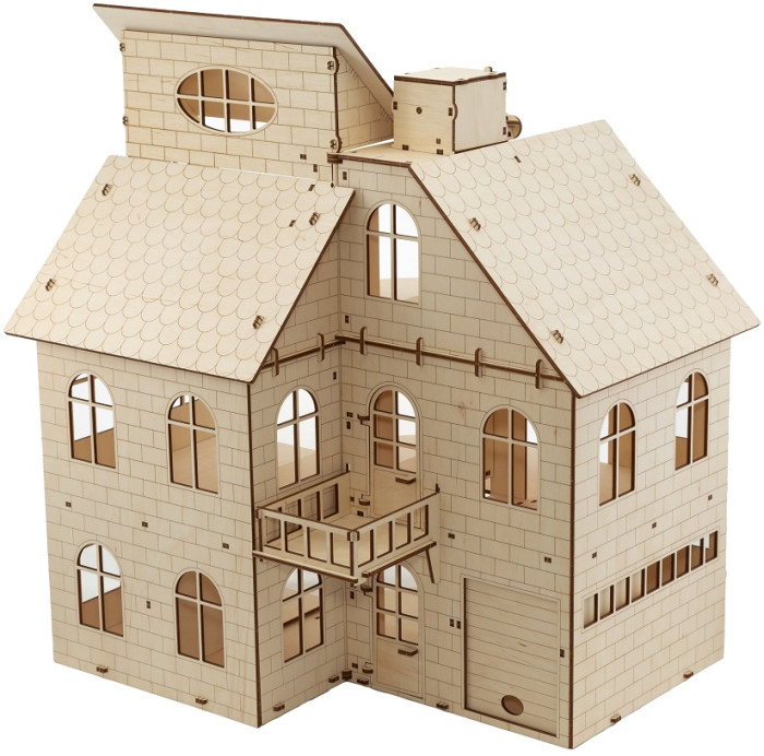  Eco Wood Art Сборная модель 3D Ewa Кукольный дом с лифтом