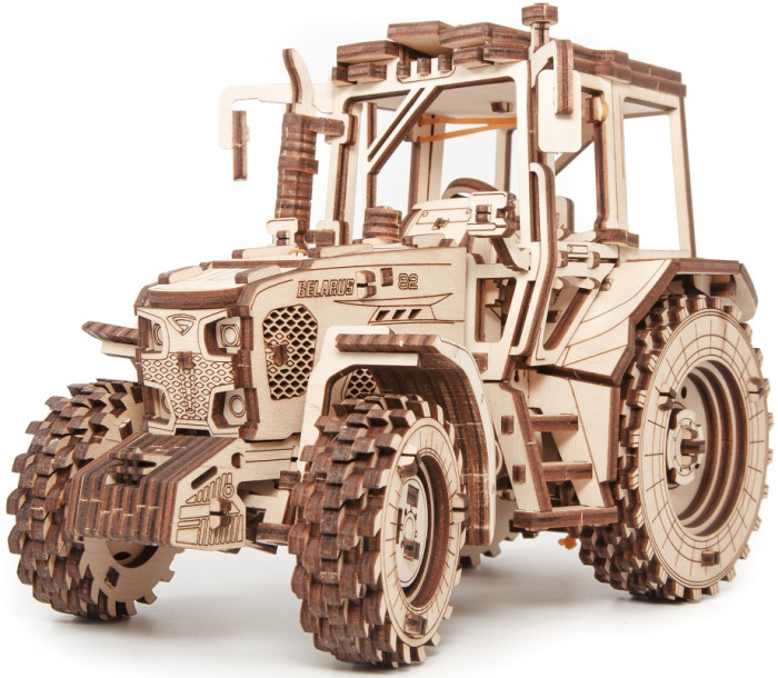 фото Eco wood art сборная модель деревянная 3d ewa трактор беларус 82