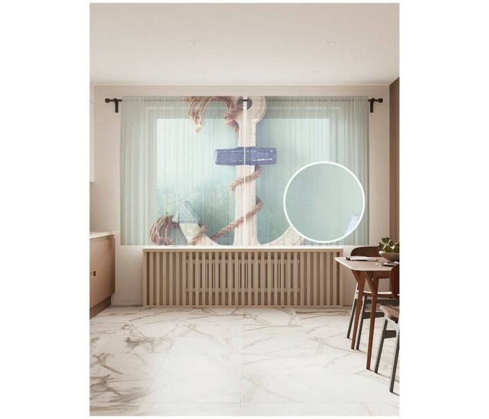  JoyArty Фототюль Канат на якоре 2 полотна со шторной лентой + 50 крючков 145x180 см