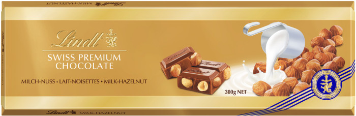 Шоколад Lindt Шоколад Gold молочный с цельным фундуком 300 г
