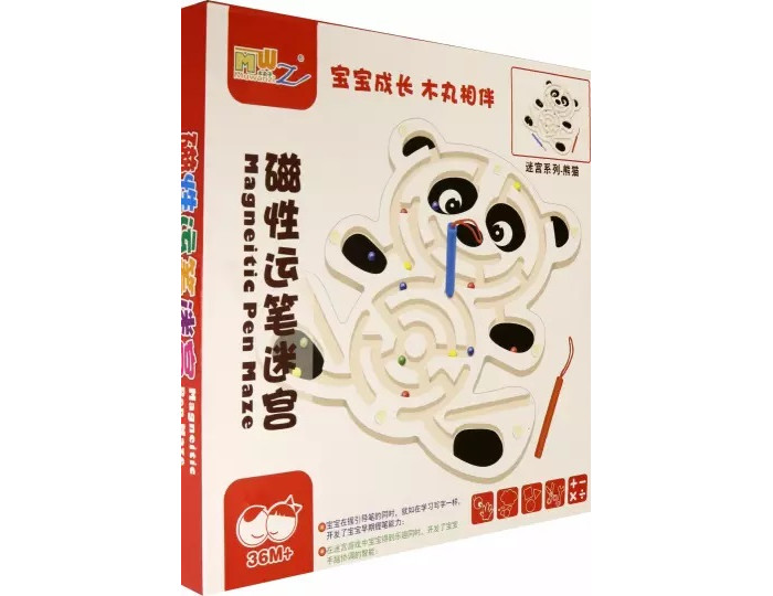 фото Деревянная игрушка игротрейд магнитный лабиринт панда
