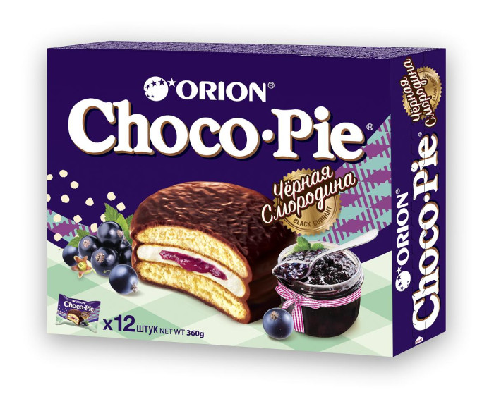  Orion Бисквит Чокопай Чёрная Смородина с шоколадной глазурью 30 г 12 шт.
