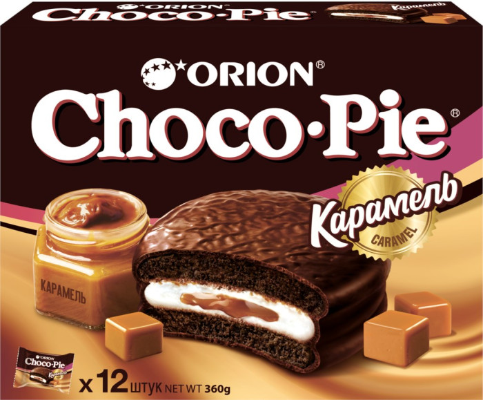  Orion Бисквит Choco Pie Dark Карамель 30 г 12 шт.