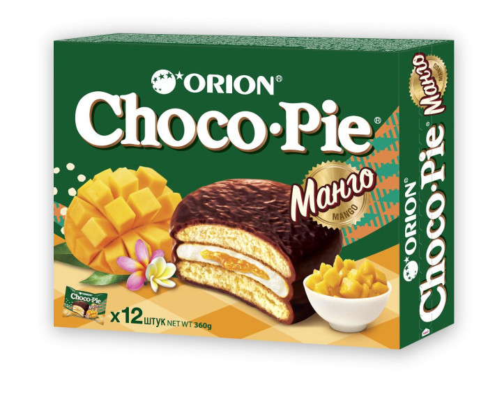  Orion Бисквит Чокопай Манго с шоколадной глазурью 30 г 12 шт.