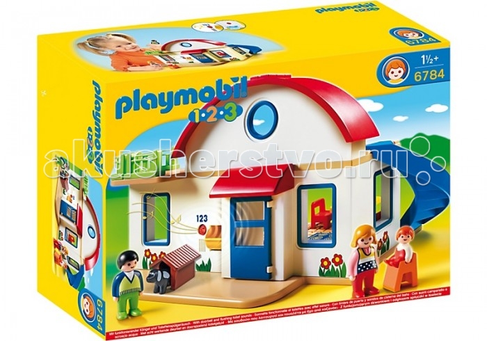 Конструктор Playmobil 1.2.3. Пригородный дом1.2.3. Пригородный дом Конструктор Playmobil 1.2.3. Пригородный дом1.2.3. Пригородный домPlaymobil 1.2.3. Пригородный дом Собственная резиденция загородом – мечта не только взрослых, но и детей. В наборе Playmobil «Пригородный дом» всё совсем как в настоящем: кухня, спальня, ванная комната, красивый балкон и даже работающий звонок! В набор входят: сборный домик 3 фигурки человечков 1 фигурка собаки аксессуары для кухни спальни ванной улицы.<br>