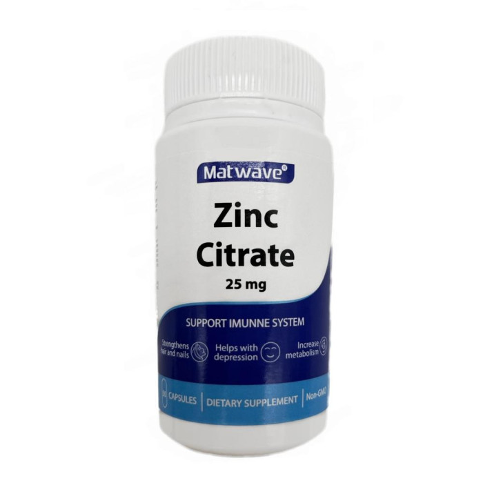 Matwave БАД Цинка Цитрат Zinc Citrate 25 мг 30 капсул