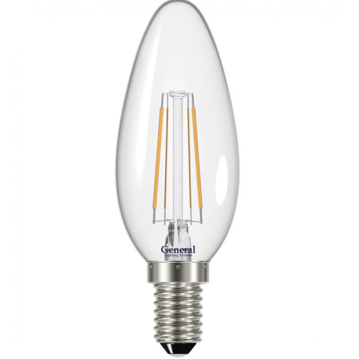 Светильник General Лампа LED филамент 8W E14 2700 свеча 10 шт.