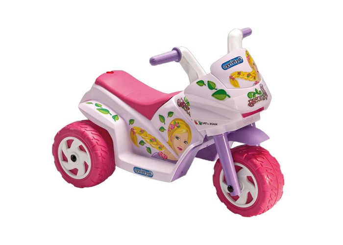 Электромобиль Peg-perego Raider Mini PrincessRaider Mini Princess Электромобиль Peg-perego Raider Mini PrincessRaider Mini PrincessДетский электромобиль Peg-Perego Raider Mini Princess - cамая маленькая модель детского трицикла с электроприводом для езды по твердым ровным поверхностям создана специально для юных модниц. Одноместный. Выдерживает максимальную нагрузку до 15 кг. Трициклом легко управлять. Он приводится в движение при нажатии на педаль и останавливается , если педаль отпустить. Максимальная скорость 2,7 км/ч. Время непрерывной работы при максимальной нагрузке 95 мин. Время первой зарядки аккумулятора - 12ч (не более 24ч), время последующих зарядок - 8ч. Аккумулятор и зарядное устройство входят в комплект.<br>