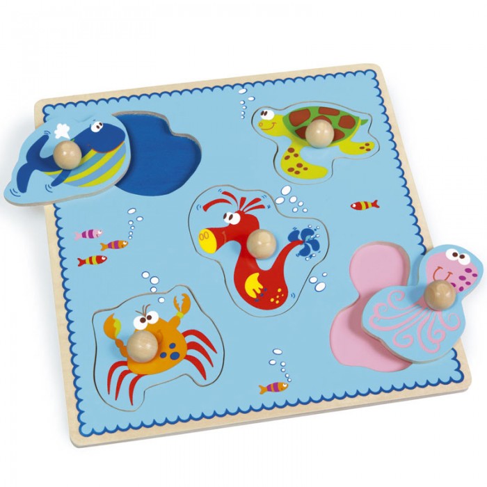 Деревянная игрушка Scratch   Пазл-вкладыш Море
