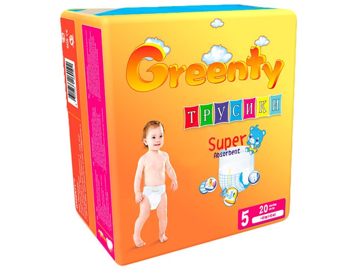 Подгузники-трусики Greenty Подгузники-трусики (12+ кг) 20 шт. подгузники детские greenty одноразовые подгузники трусики greenty 5 12 кг 20 шт