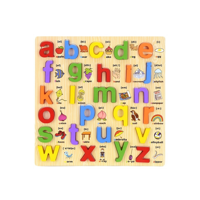 Деревянная игрушка Dolemikki Сортер Английский алфавит прописные буквы