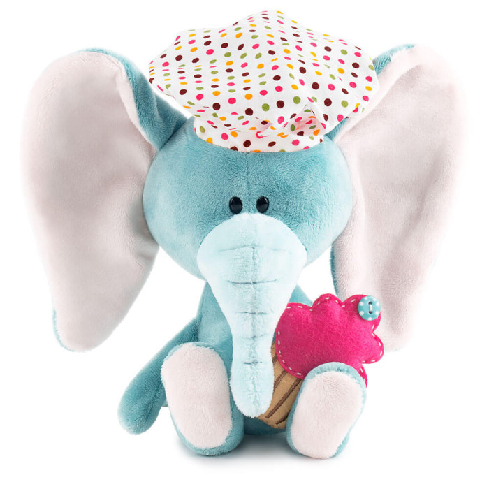 фото Мягкая игрушка budi basa сафарики слониха симба с пирожным 15 см