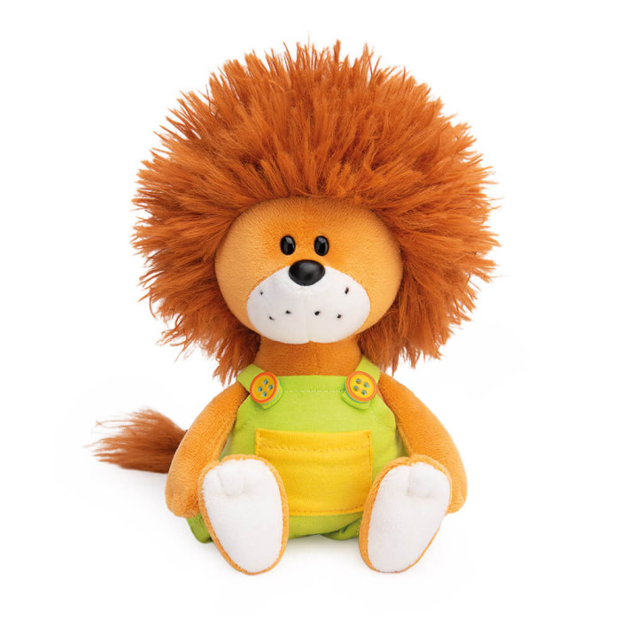 фото Мягкая игрушка budi basa сафарики львёнок лью в комбинезоне с желтыми пуговицами 15 см