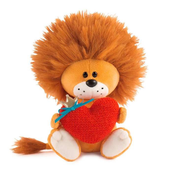 фото Мягкая игрушка budi basa сафарики львёнок лью с сердцем 15 см