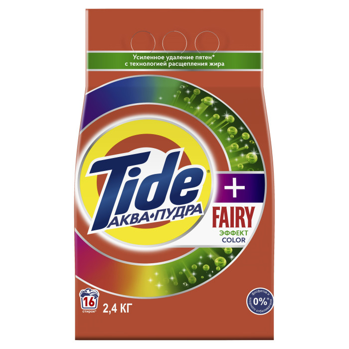 фото Tide стиральный порошок tide аквапудра + fairy effect color 2,4 (16 стирок)